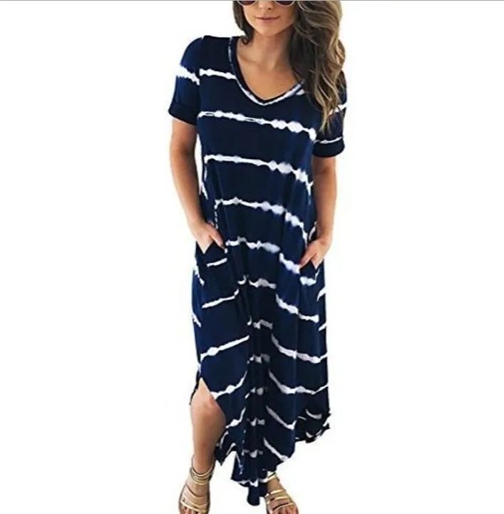 

Wholesale Women Long Simple Short Sleeve Floor-length Dress, Shown