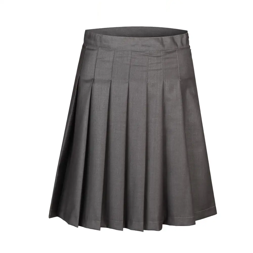 

New Arrivals Plaid Skirt Mini Cosplay Movie Hermoine School Uniform Girl Tr Gray Pleated Skirt For Adult Girl, Grey