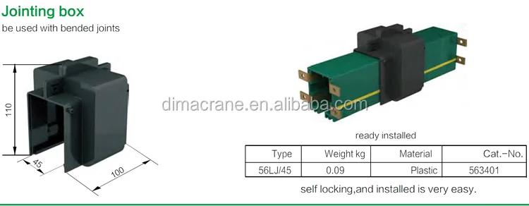 Power rail Enclosed conductor rail/conductor busbar/conductor bar system for overhead crane bridge crane