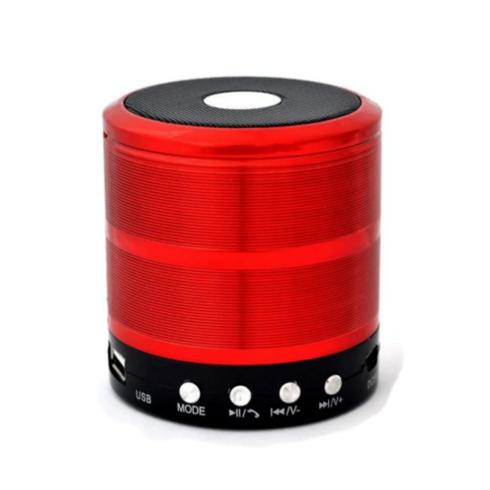 

Electronic gadgets portable USB TF Mini round music speaker with mp3 FM WS-887, Black;silver blue;red (with recording)