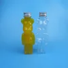Hot sale pet plastic juice bottle big bear 350ml juice bottle,250ml drink fruit juice bottle with aluminium cap,beverage bottle