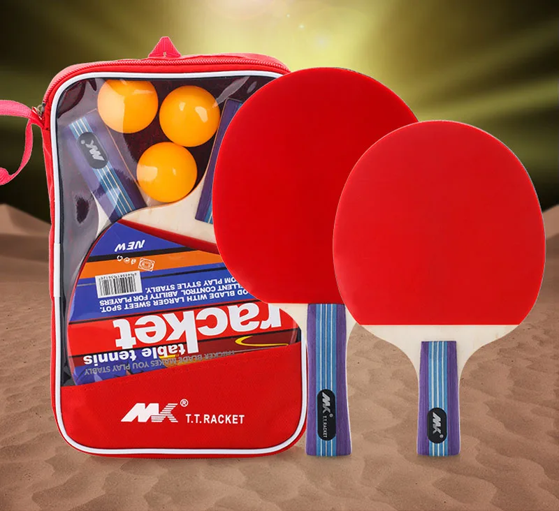 Amaza Table Tennis set with Carry Bag 3 Ping Pong Red 2 Bats 