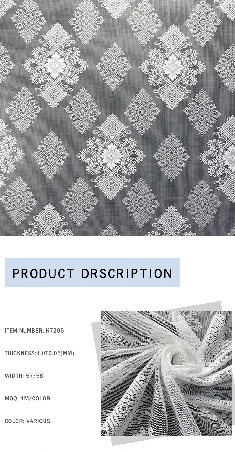 High Quality Polyester Gold Lace Curtain Fabric Jacquard Curtain Fabric