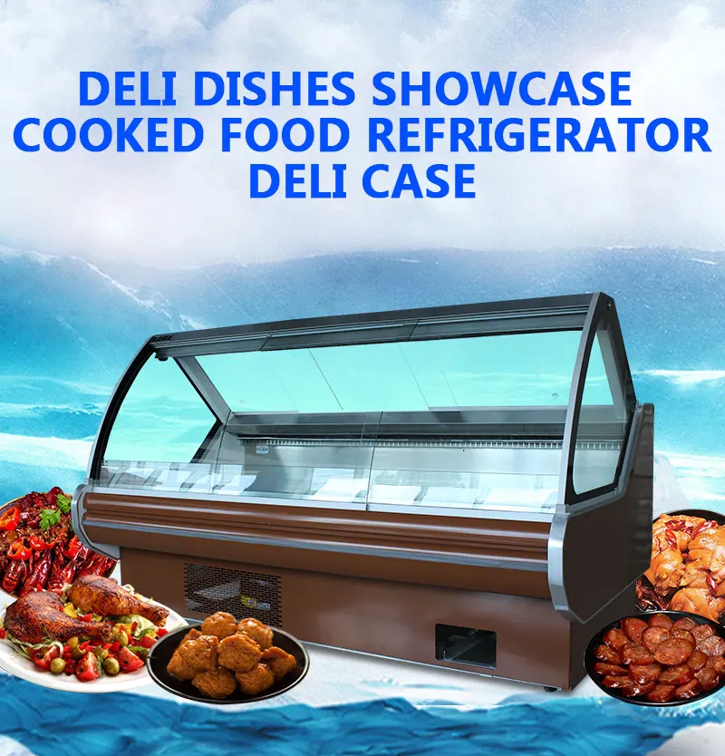 Commercial Meat Deli Display Freezer Refrigerated Deli Cooler Showcase