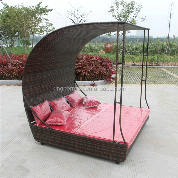 Muebles de jardín Sofá de Mimbre Cama Solar Piscina de Ocio Al Aire