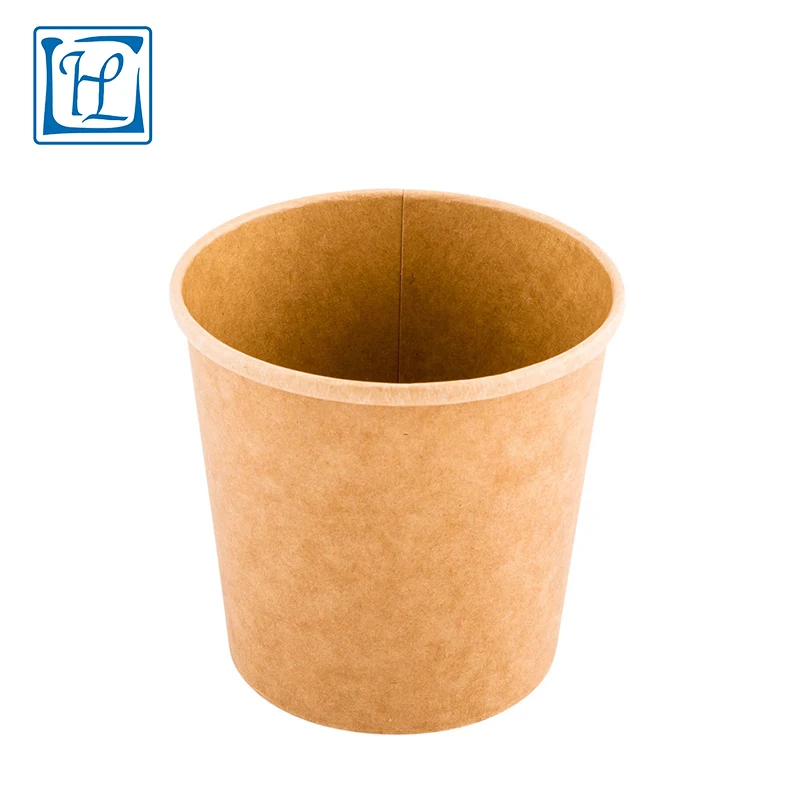 
26 oz hot porridge container bio brown take out paper bucket 