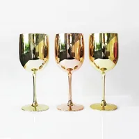 

Wholesale Brand Customized Gold Plating BPA Free Plastic Moet Glass For Champagne Moet Chandon