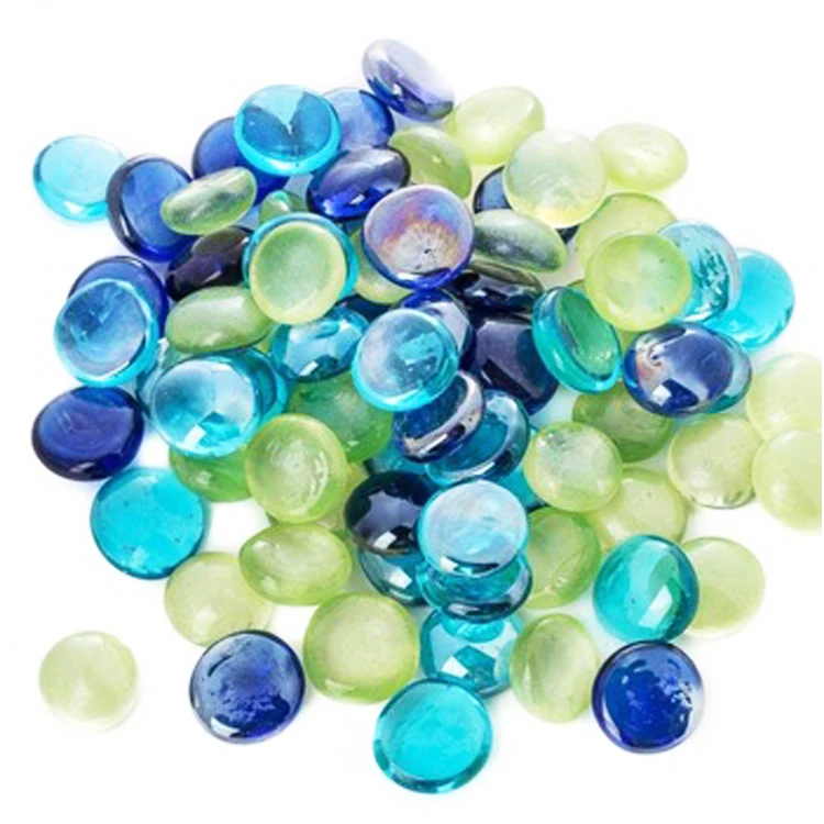 
wholesale china clear flat glass marbles glass gems glass beads for vase filler fire pit 