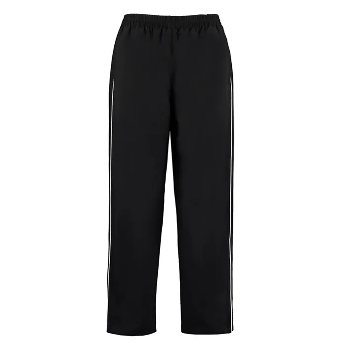 black microfibre track pants