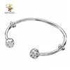 Slovehoony china wholesale 925 silver jewelry set Shimmering Open Bangle Caps Bracelets open bangle women screw ball bracelet