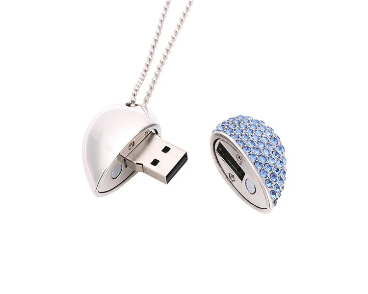 Wedding Heart crystal usb flash drive with free logo - ANKUX.COM
