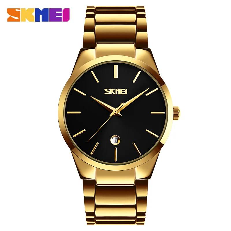 

Minimalist Mens Watches Business Calendar Quartz Clock Waterproof Luxury Alloy Skmei 9140 Men Wrist Watches relogio masculino