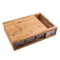 

Extra Large Kitchen Bamboo Wood Cutting Board With acrylic drawers