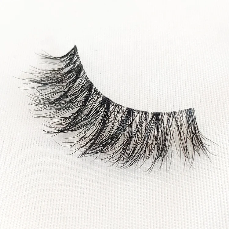 

Handmade Soft Faux Mink Eyelashes Extensions Invisible Clear Band Eyelash Cruelty Free 3D Faux Mink Strip Lashes