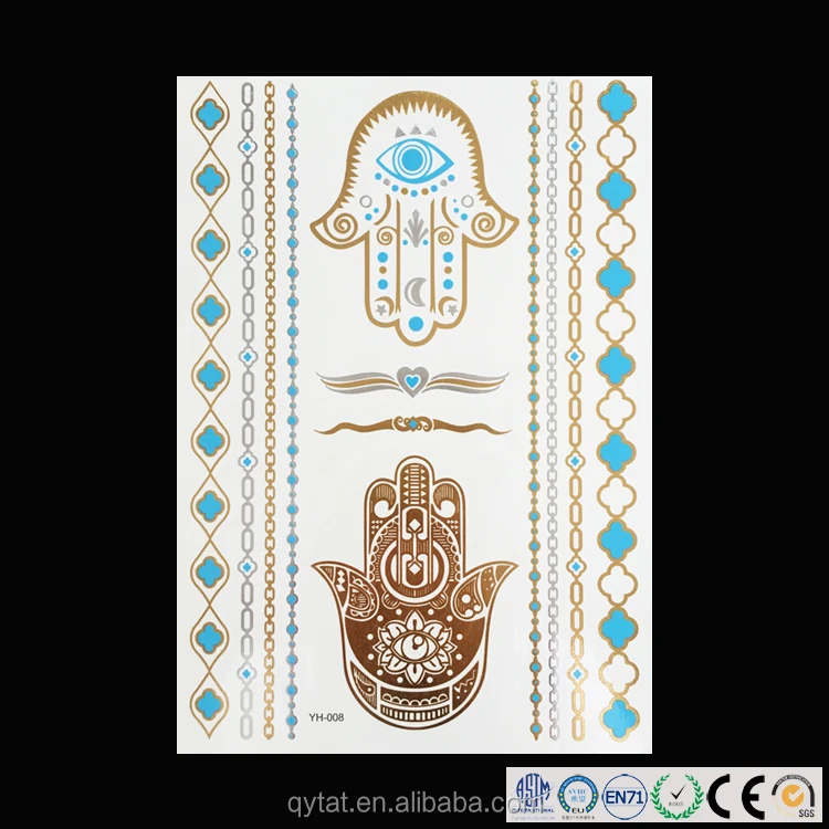 

Hot Sell Golden Flash Shining Metallic Temporary Dubai Tattoos, Gold/silve/red/blue/black/green