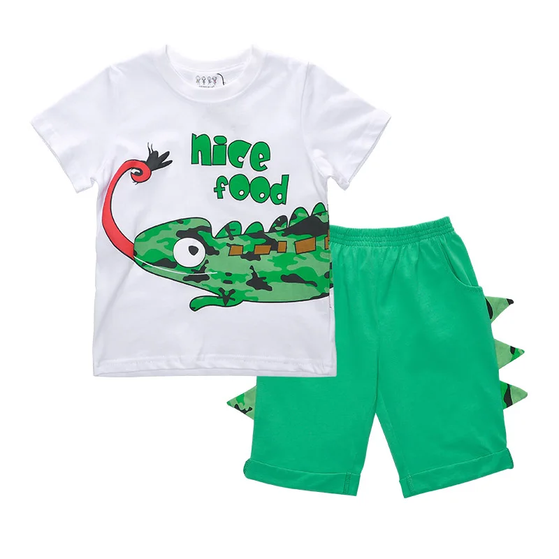 

Fashion Unique Animal Printing Design White Short Sleeve Boys Clothes T Shirt Fashion Kids Clothing Set Children, N/a