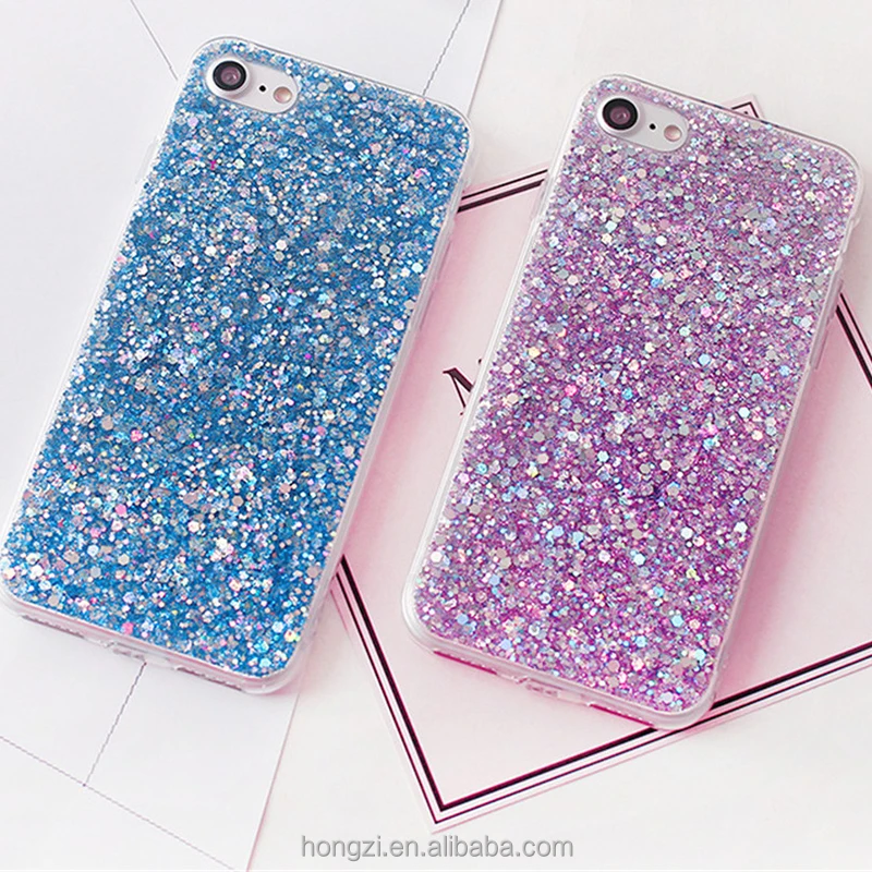 

Luxury Shinning Glitter Powder Soft Covers For iphone 5 5s 6 6S Plus For iphone 7 7 Plus Pink Love Heart Phone Capa Fundas