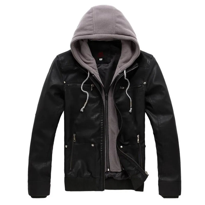 Promoción de Sudadera Con Capucha Chaqueta De Cuero De Los