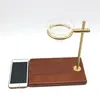 Adjustable Height Brass Pour over Coffee drip Stand with Wood Base