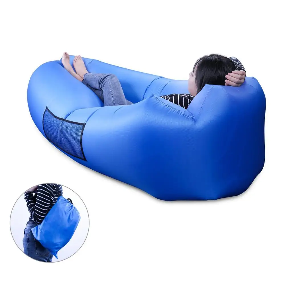 Drop Ship Inflatable Air Lounger Air Sleeping Bag Lazy Sofa Bed with Pillow