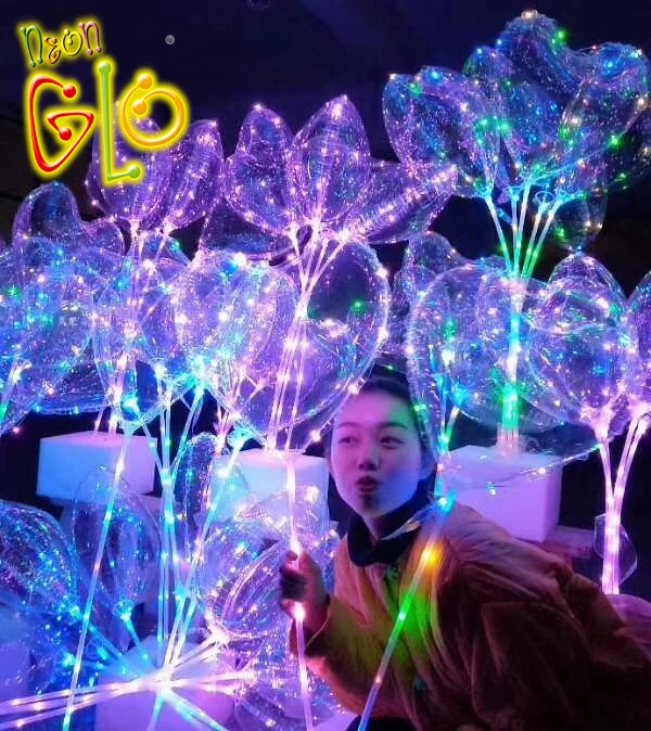 
18 inch LED string round bobo balloon for wedding party 