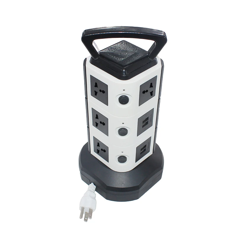 Retractable Extension Cord Universal Socket Power Strip With Handle