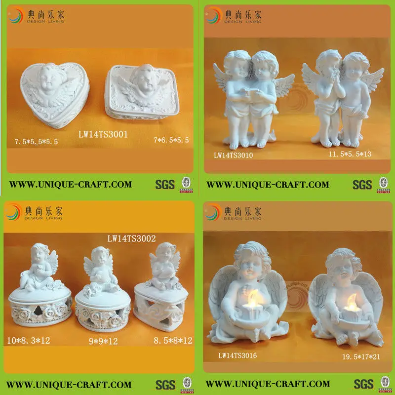 Polyresin baby angel figurine for home decoration