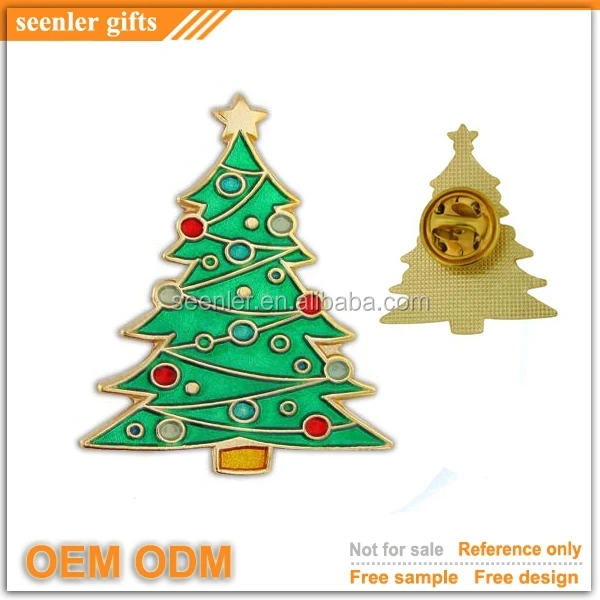 top grade quality customized Christmas tree lapel pin