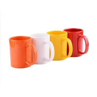 

High quality wholesale cheap colorful custom logo printed 12oz 100% melamine unbreakable coffee cup mug with handle in stock