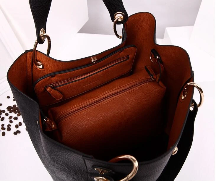 On shipping Women PU Leather Handbag Big Hobos Tote shoulder Bag Luxury designer brand Ladies purses and Handbags wholesale