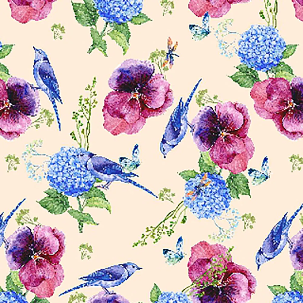 
Custom Design Plain Chiffon Floral Dress Digital Printed Silk Fabric 