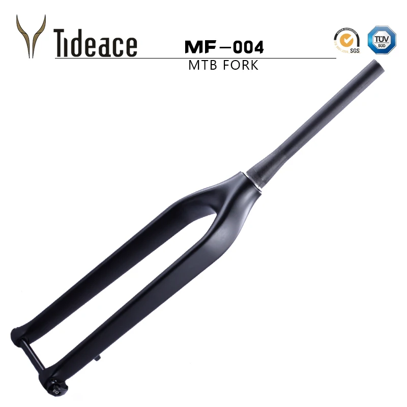

MF004 UD black full carbon fiber mountain bicycle front fork, thru axle mtb bike forks china factory hot selling