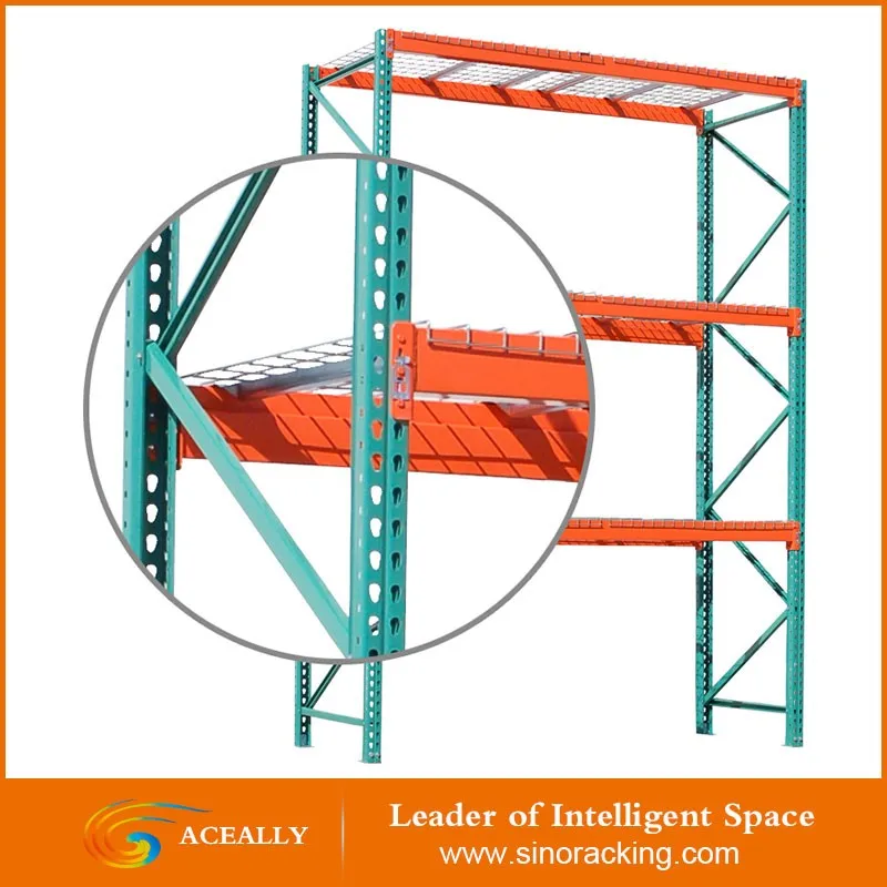 Heavy duty 5000lbs green and oranger pallet storage racking