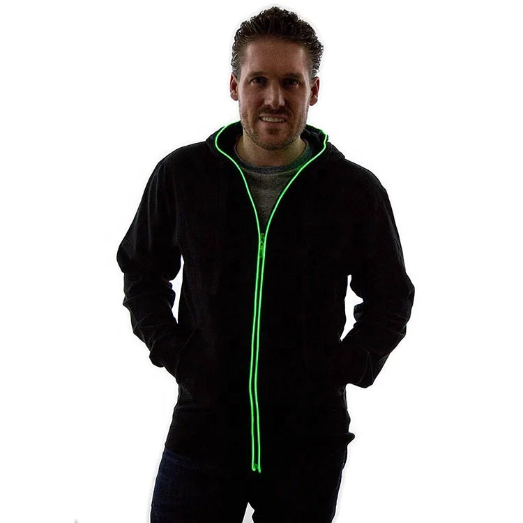 

10 colors LED luminous El Wire Light up Hoodies for party festival event