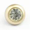 Beautiful transparent & black rhinestone round gold shank metal button WBKC-211