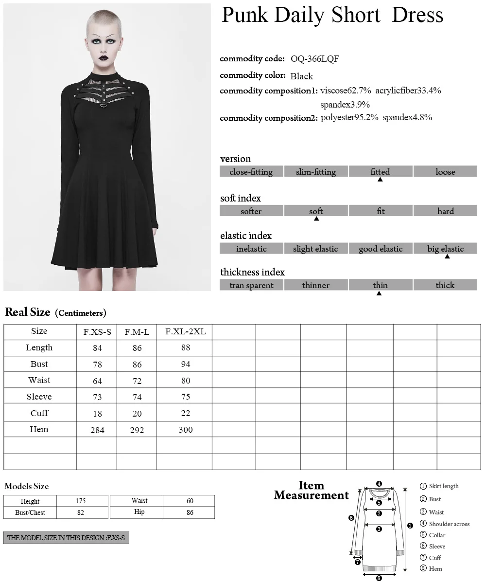OQ-366 Halloween design PUNK RAVE cheap long sleeve Plus Size sexy club dresses