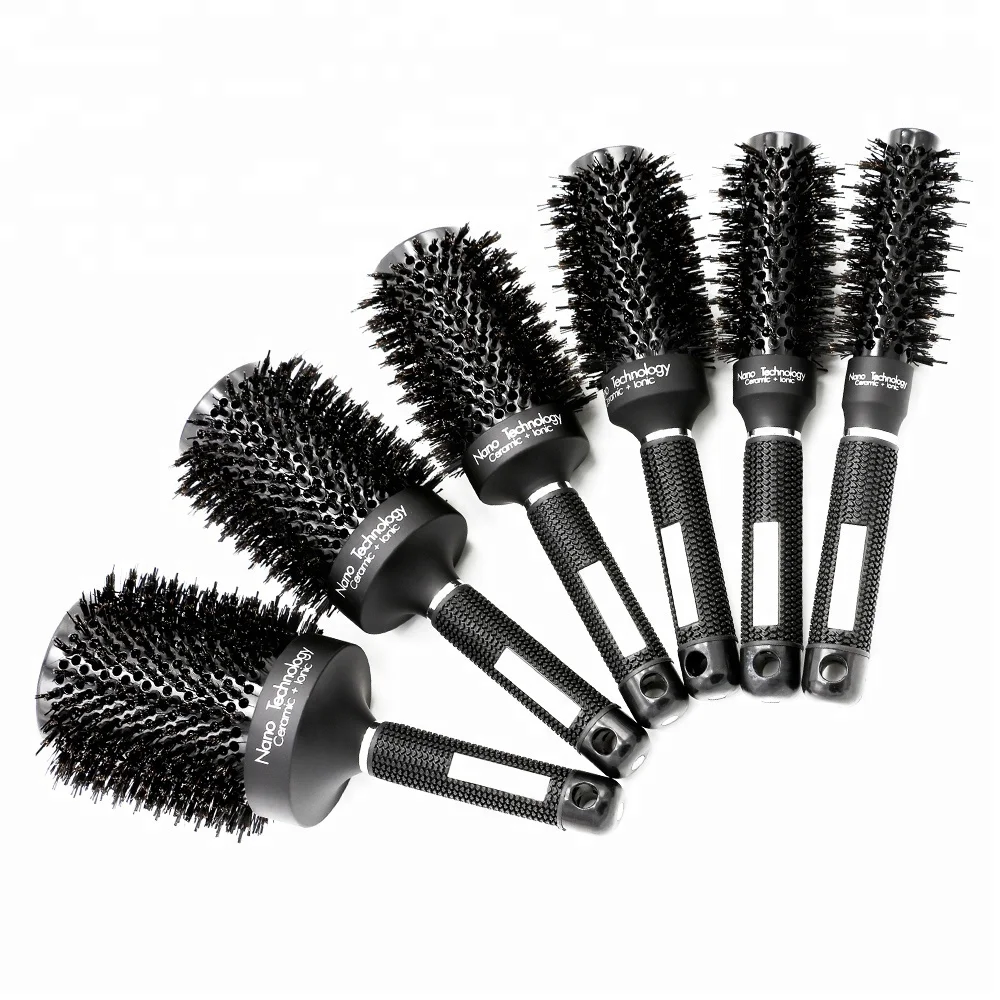 

Oversize Customized Round Ceramic Boar Bristle Brush Manufacturer Supply Different Size Salon Care Barber Blowing Hair Brush