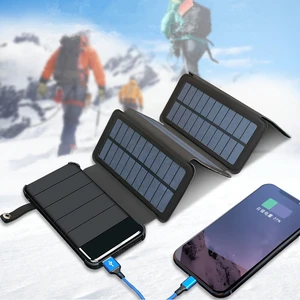 Portable 10000mAh Solar Power Bank 4 Foldable Panels