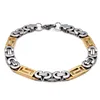 Stainless steel jewelry set flat Great Wall gold titanium steel chain necklace bracelet set