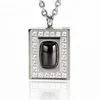 Marlary Multicolor Rhinestone Square Black Crystal Onyx Dangle Pendant Women Lady Necklace