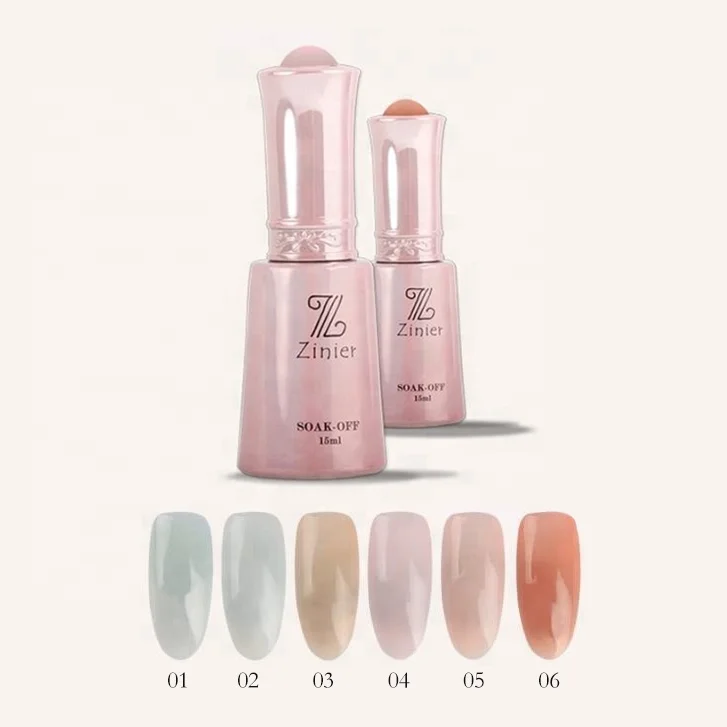 

Lengthen uv led pink white thick builder nail gel in bottle oem, 6 colors