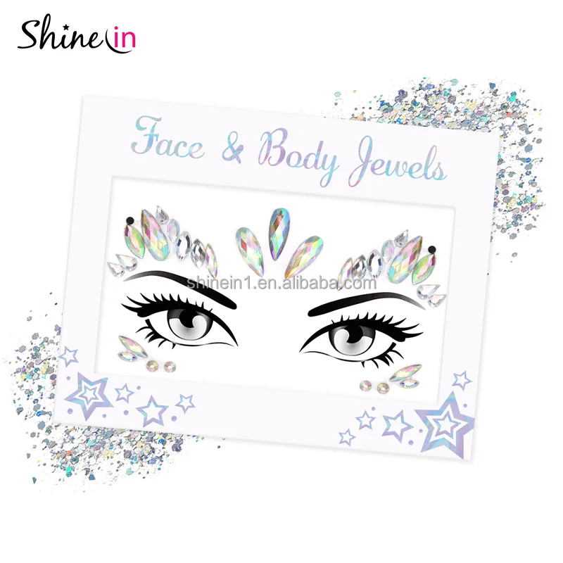 

Wholesale New Crystal Body Face Gems Eye Rhinestone Sticker Festival Carnival Face Jewels for Party