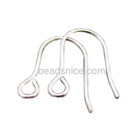 

Beadsnice 25420 Solid Silver 925 earrings hooks earring ear wires, 12X11X0.6mm, hole: 2mm, jewelry findings type