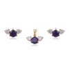 64266 Xuping Nickle Allergy free fancy gold color dancing diamond jewelry set for women