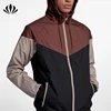 Mens 100% polyester lightweight windbreaker jacket color block mens running jacket