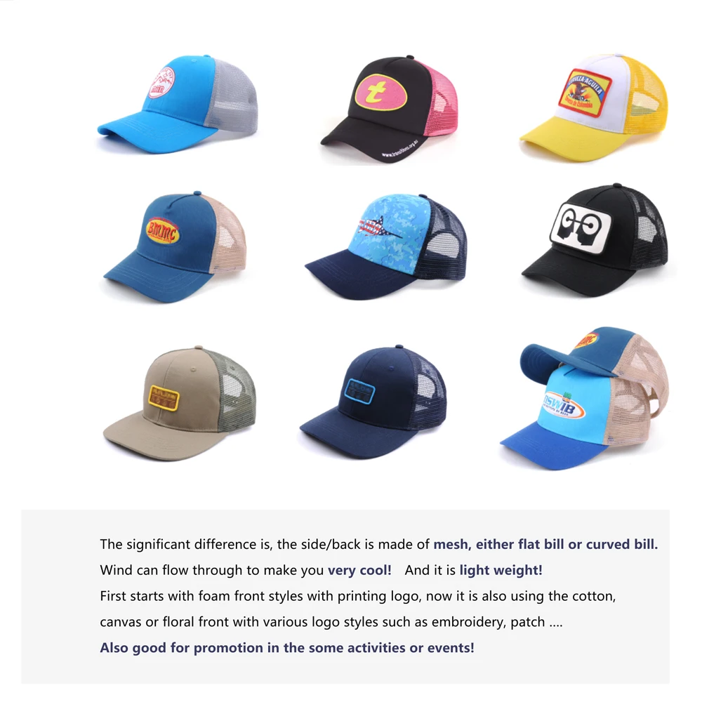 Custom Running Embroidered Trucker Hat No Minimum Back Trucker Mesh Cap