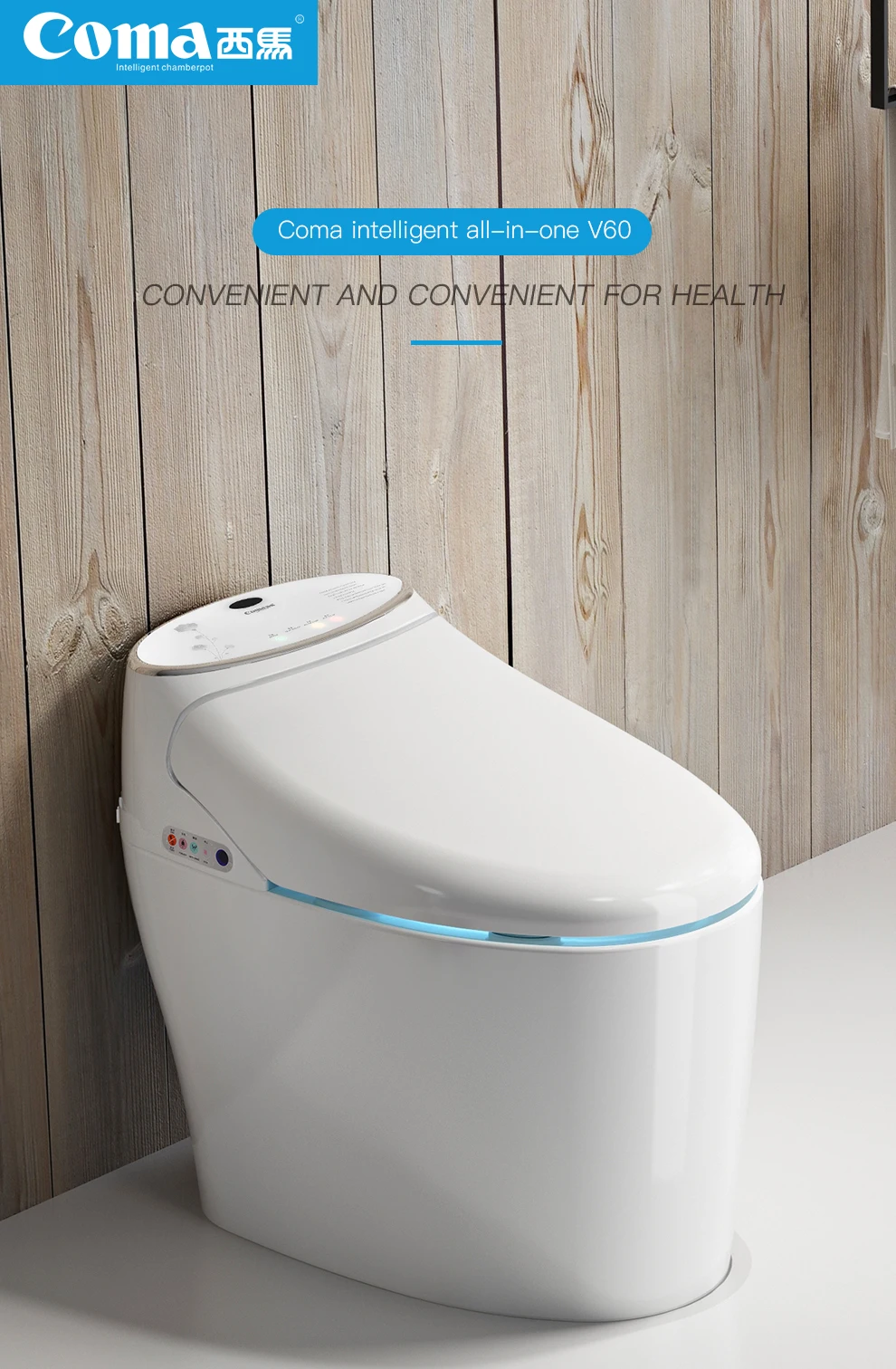 Top Quality Electric Control Vacuum Double Siphonic Flush Toilet
