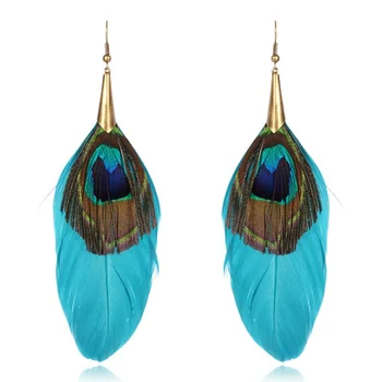 peacock feather earrings