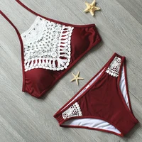 

Ladies Beach Swimwear Wholesale Push Up Wrap Halter Crochet Bikini OEM