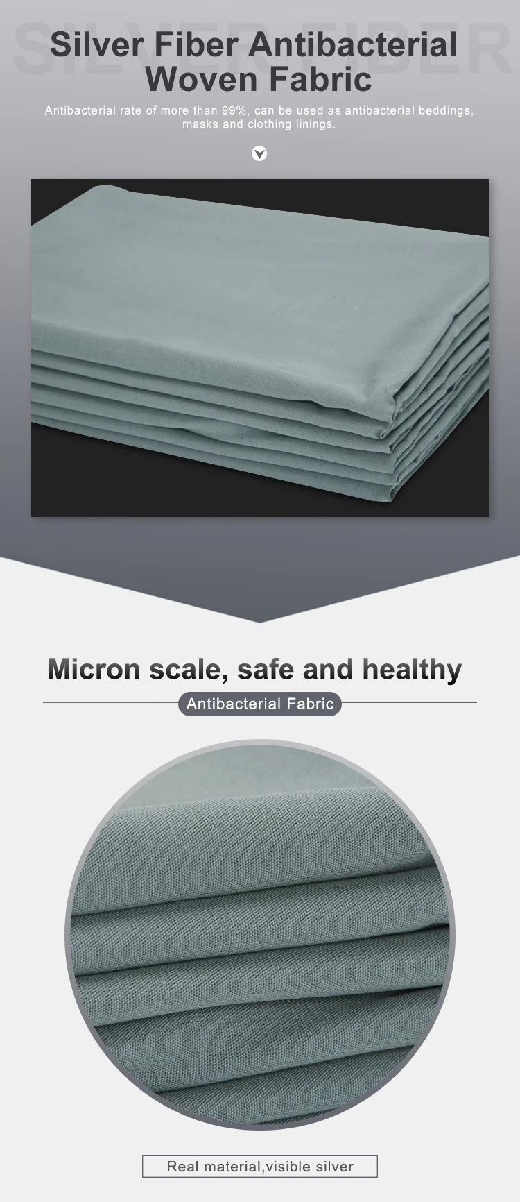 Silver Fiber Antimicrobial Antibacterial Woven Fabric - Buy ...